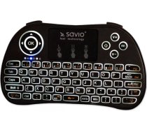 Savio KW-02 Bezvadu Kompakta Klaviatūra PC / PS4 / XBOX / Smart TV / Android + TouchPad Melna (Ar Apgaismojumu)KW-02