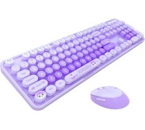 Mofii Sweet New 2.4G Wireless Keyboard + Mouse Set (Purple)NEW SMK-623387AG