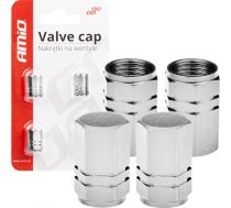 Amio Aluminium valve cap silver 4 pcs02236