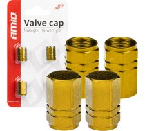 Amio Aluminium valve cap yellow 4 pcs AMIO-0363303633