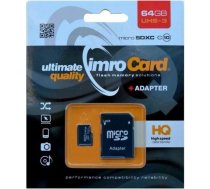 Imro memory card 64GB microSDXC cl. 10 UHS-3 + adapterAKKSGKARIMR00001