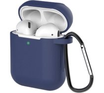 Hurtel Case for AirPods 2 / AirPods 1 silicone soft case for headphones + keychain carabiner pendant blue (case D)9145576238493