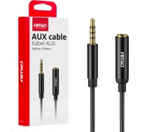 Amio Extension cable AUX Mini Jack 3.5mm male to 3.5mm female 2m AMIO-0429604296