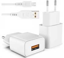 4Kom.pl USB Wall Charger 2.4A Single Fast Charger USB to Micro USB Cable 2400mAh 12W White6973224870305