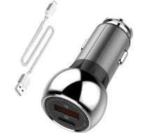 Ldnio C1 USB, USB-C car charger + Lightning cableC1 LIGHTNING