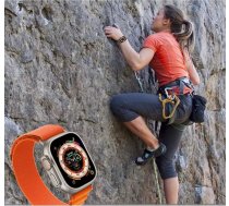 4Kom.pl NYLON PRO APPLE WATCH 4 / 5 / 6 / 7 / 8 / SE / ULTRA (42 / 44 / 45 / 49 MM) BLACK / ORANGEC-9490713930250