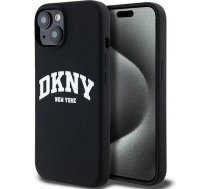 Dkny Etui DKNY Liquid Silicone White Printed Logo MagSafe na iPhone 15 Plus / 14 Plus - czarne3666339266707