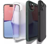 Spigen Crystal Hybrid case for Apple iPhone 15 Plus - transparent and blackSPIGEN CRYSTAL HYBRID, MATTE BLACK - IPHONE 15 PLUS