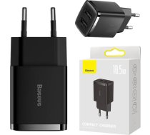 Baseus Compact Quick Charger, 2x USB, 10.5W (black)CCXJ010201