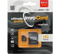 Imro memory card microSD 64GB 100MB/s class 10 UHS I with adapter SD