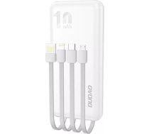 Dudao K6Pro universal powerbank 10000mAh with USB cable, USB Type C, Lightning white (K6Pro-white)K6PRO-WHITE