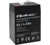 Qoltec AGM battery | 6V | 4.5Ah | Maintenance-free | Efficient| LongLife | for UPS, scale, cash register53032