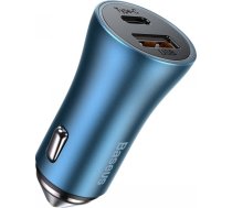 Baseus Golden Contactor Pro car charger, USB + USB-C, QC4.0+, PD, SCP, 40W (blue)CCJD-03