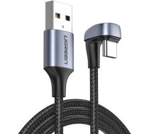 Ugreen nylon angled cable USB cable - USB Type C 1 m 3 A 18 W Quick Charge AFC FCP for gamers gray (70313)6957303873135