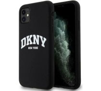 Dkny Etui DKNY Liquid Silicone White Printed Logo MagSafe na iPhone 11 / Xr - czarne3666339266592