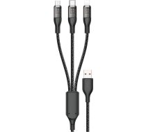 Dudao Fast charging cable 120W 1m 3in1 USB - USB-C / microUSB / Lightning Dudao L22X - silver6973687246709