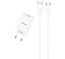 Usams Wall charger 1xUSB T21 USB-C white/white 2.1A Fast Charging cable T21OCTC01T21OCTC01