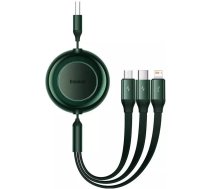 Baseus Bright Mirror 2 3in1 USB cable, micro USB / Lightning / USB-C, flat, 3.5A, 1.1m (green)6932172609085