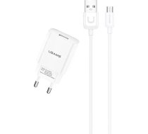 Usams Wall charger 1x USB T21 micro USB white/white 2.1A Fast Charging T21OCMC01T21OCMC01