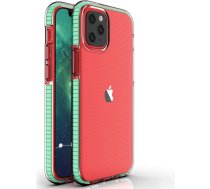 Hurtel Spring Case clear TPU gel protective cover with colorful frame for iPhone 12 mini mint9111201911758