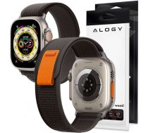 Alogy Sport Velcro Nylon Band for Apple Watch 4/5/6/7/8/SE (38/40/41mm) Black & Orange