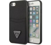 Guess Etui Guess GUHCI8PSATPK do Apple iPhone 7/8 SE 2020 / SE 2022 hardcase czarny/black hardcase Saffiano Triangle Logo CardslotGUHCI8PSATPK