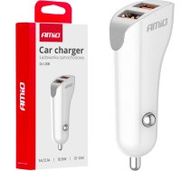 Amio Car charger 2x USB-A 2.1A 12/24V AMiO-0387403874