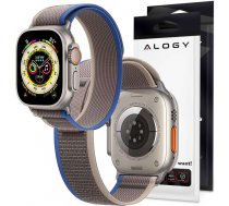 Alogy Sport Strap Nylon Velcro for Apple Watch 1/2/3/4/5/6/7/8/SE (38/40/41mm) Blue Gray