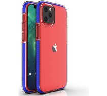 Hurtel Spring Case clear TPU gel protective cover with colorful frame for iPhone 12 mini dark blue9111201911772