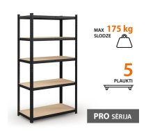 47,83 Eur Noliktavas plaukts 180x90x40 PRO Melnā krāsā