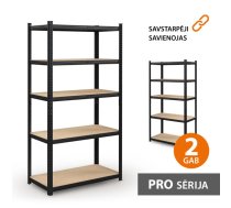 92,66 Eur Noliktavas plaukts 180x90x40 PRO Melnā krāsā (2 gab.)