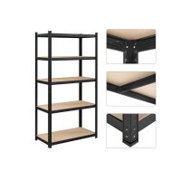231,65 Eur Noliktavas plaukts 180x90x40 PRO Melnā krāsā (5 gab.)
