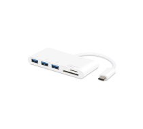 Vivanco USB hub USB-C + card reader, white (34295)