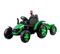 Elektriskais traktors ar piekabi, zaļš