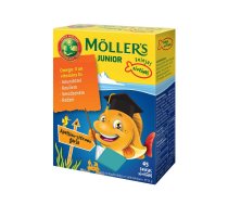 MOLLERS Junior Omega- 3 želejas zivtiņas ar apelsīnu-citronu garšu N45