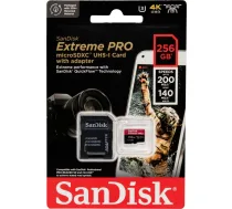 SanDisk microSDXC 256GB Extreme Pro A2 C10 V30 UHS-I U3