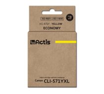 Ink cartridge ACTIS KC-571Y (replacement Canon CLI-571Y; Standard; 12 ml; yellow)