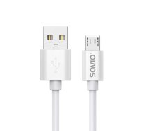 USB cable 3 m USB 2.0, USB A - Micro USB White SAVIO CL-167