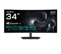 GIGABYTE G34WQC2 34” WQHD Curved Gaming Monitor - 3440 x 1440, 1500R, 200Hz, 1ms, 450 cd/m2, AMD FreeSync Premium, DisplayHDR 400, HDMI 2.0, Displayport 1.4