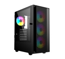 Gembird Fornax 4000 ARGB gaming ATX computer case, Midi Tower, backlight, Black