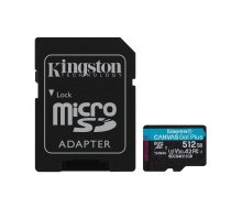 Kingston Technology 512GB microSDXC Canvas Go Plus Gen4 200MB/s A2 U3 V30 Card + Adapter
