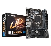 GIGABYTE H610M K DDR4 Motherboard - Supports Intel Core 14th Gen CPUs, 3+1+1 Phases Hybrid Power Design, up to 3200MHz DDR4, 1xPCIe 3.0 M.2, GbE LAN, USB 3.2 Gen 1