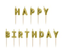 Sveces "Happy Birthday". 13gb. Zelta.