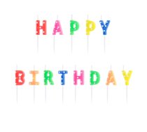 Sveces "Happy Birthday". 13gb. Krāsainas.