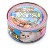 Princess Premium Zest - Konservēta Barība Kaķiem  (Tuncis, Garneles) 6 gb x 170 g