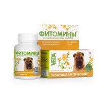 Veda Fitomini Antiallergenic Dog - Papildbarība Fitokomplekss Suņiem Antiallergiskais 100 tabl.