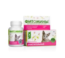 Veda Fitomini cleansing Cat - Papildbarība Fitokomplekss Kaķiem Gremošanas Trakta Atbalstam 100 tabl.