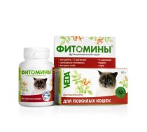 Veda Fitomini Cat Senior - Papildbarība Fitokomplekss Kaķiem Asinsvadu Slimības Profilaksei 100 tabl.