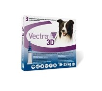 Vectra 3D - Blusu Invāzijas Profilaksei Un Ārstēšanai Suņiem No 10 Līdz 25 kg 3 gb x 3,6 ml