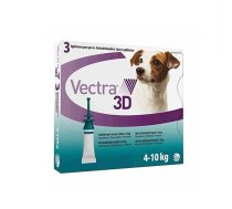 Vectra 3D - Blusu Invāzijas Profilaksei Un Ārstēšanai Suņiem No 4 Līdz 10 kg 3 gb x 1,6 ml